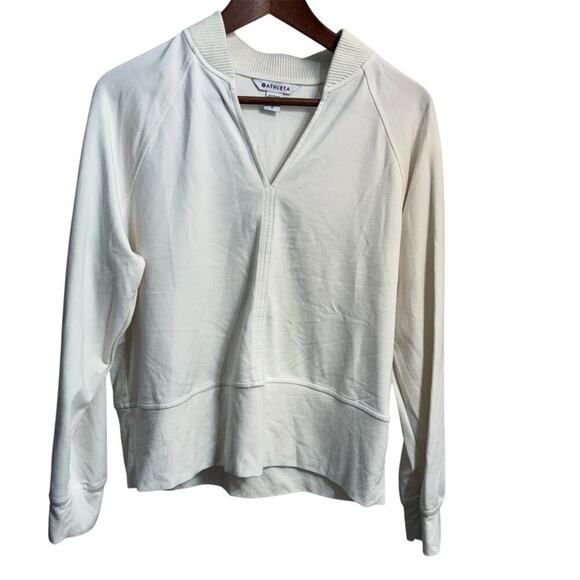 Athleta Eastbound Sweatshirt Womens Large Ivory - Picture 1 of 11